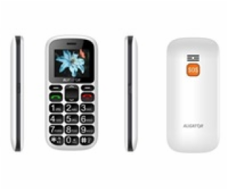 Aligator A321 Senior Dual SIM, bílá + nabíjecí stojánek