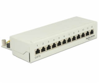 Delock Desktop Patch Panel 12 Port Cat.6 grey