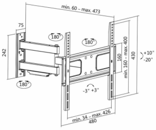 LOGILINK BP0014 LOGILINK - TV wall mount, 32-55, max. 50 kg