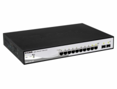 D-Link DGS-1210-10MP L2/L3 Smart+ PoE switch, 8x GbE PoE+, 2x SFP, PoE 130W, fanless