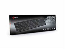 C-TECH klávesnice WLTK-01, bezdrátová s touchpadem, černá, USB