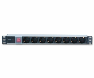 Listwa zasilająca Rack 19 cali 1U 250V/16A, 8xSCHUKO, 3m