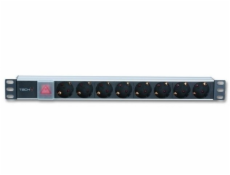 Listwa zasilająca Rack 19 cali 1U 250V/16A, 8xSCHUKO, 3m