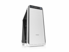 Modecom PC skříň OBERON PRO GLASS WHITE MIDI, 2x USB 3.0, 2x USB 2.0, audio HD, bílá, skleněný boční panel, bez zdroje