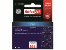 Activejet AH-655CR ink for HP printer; HP 655 CZ110AE replacement; Premium; 12 ml; cyan