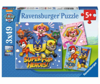 Puzzle 3x49 elementów - Paw Patrol 