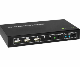 Techly KVM HDMI/USB 2x1 z audio