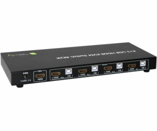 4-portowy przełącznik KVM HDMI/USB 4x1 z audio