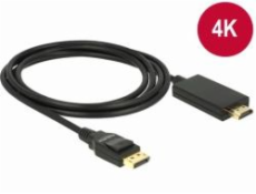 Delock Kabel Displayport 1.2 samec > High Speed HDMI-A samec pasivní 4K 1 m černý