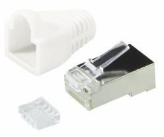 Wtyki RJ45 CAT.6 z osłoną, 100szt. ekranowane, biały