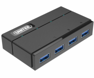 Hub 4x USB 3.0 z funkcją ładowania, czarny; Y-HB03001 