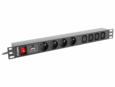 Lanberg POWER RACK PDU LANBERG 1U 10A 4X 230V PL 4X IEC C13 2M ČERNÁ C14 (PDU-04E04I-0200-IEC-BK)