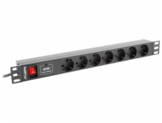 Lanberg PDU 1U 7x Schuko 2m 16A Prodlžovačka