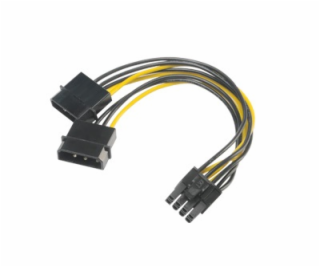 AKASA adaptér 4 pin Molex na 6+2pin PCIe, 15 cm