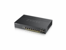 Zyxel GS1920-8HPv2  10 Port Smart Managed Switch 8x Gigabit Copper and 2x Gigabit dual pers., hybird mode, standalone or