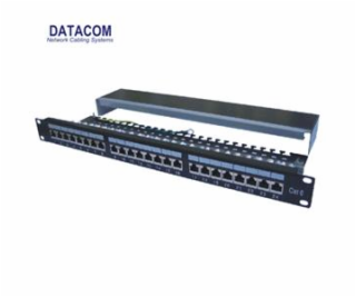 Patch panel 24p. Cat.6 1U, 4x6 LSA, STP, 19 ", čierny