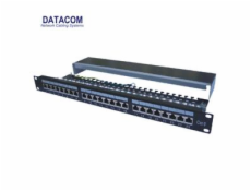 Patch panel 24p. Cat.6 1U, 4x6 LSA, STP, 19 ", čierny