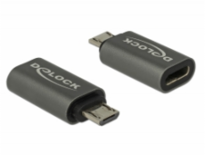 Delock Adaptér USB 2.0 Micro-B samec na USB Type-C™ 2.0 samice antracit 65927