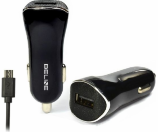 Nabíjačka Beline USB nabíjačka do auta + microUSB 1A čier...