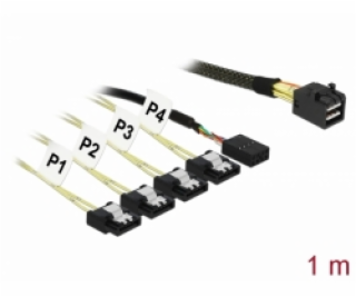 Adapterkabel Mini SAS HD SFF-8643 > 4x SATA 7Pin