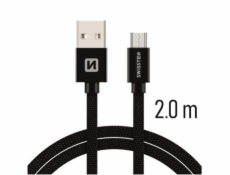 Swissten Kabel Textile Micro Usb 2,0M Bk