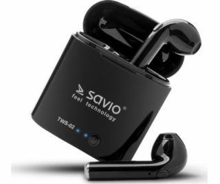 Savio TWS-02 Wireless Bluetooth Earphones Black