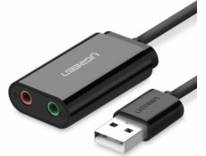 UGREEN USB-A To 3.5mm External Stereo Sound Adapter Black 15cm