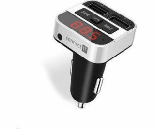 CONNECT IT InCarz Bluetooth transmitter, 2x USB 3,1A, stř...