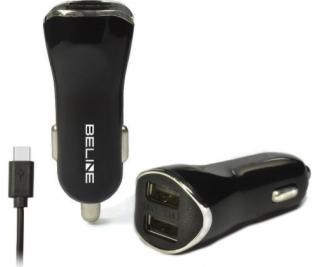 Beline 2xUSB + USB-C 2.1A nabíjačka čierna / čierna