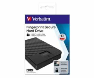 VERBATIM HDD 1TB Fingerprint Secure Portable Hard Drive, ...