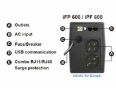 Fortron UPS FSP iFP 600, 600 VA / 360W, LCD, line interactive