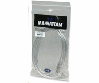 MANHATTAN Kabel USB 2.0 A-B propojovací 3m (stříbrný)