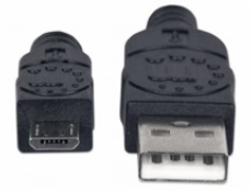 MANHATTAN Kabel propojovací USB 2.0  A Male / Micro-B Male, 0.5m, černý