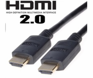 Kabel HDMI 2.0 High Speed + Ethernet, zlacené konektory, 1m