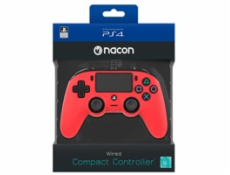 Nacon Wired Compact Controller - ovladač pro PlayStation 4 - červený