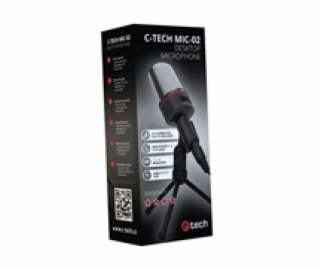 C-TECH stolní mikrofon  MIC-02, 3,5  stereo jack, 2.5m