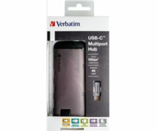 VERBATIM 49142 USB-C Multiport HUB, 3x USB 3.0, 1x USB-C,...