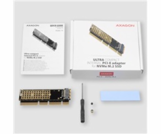 AXAGON PCEM2-1U, PCIe x16/x8/x4 - M.2 NVMe M-key slot ada...