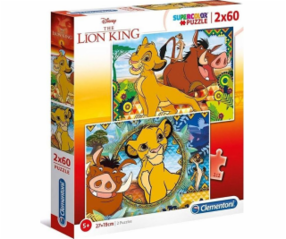 Puzzle 2 x 60 elementów Super Kolor Król Lew