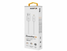 Aligator datový a nabíjecí kabel, konektor Lightning, 2A,1m, bílá