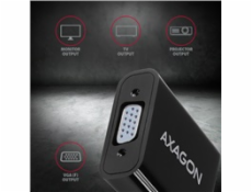 AXAGON RVH-VGAN, HDMI -> VGA redukce / adaptér, FullHD, audio výstup, micro USB nap. konektor