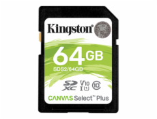 KINGSTON 64GB SDXC CANVAS Plus Class10 UHS-I 100MB/s Read Flash Card