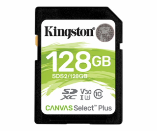 KINGSTON 128GB SDHC CANVAS Plus Class10 UHS-I 100MB/s Rea...