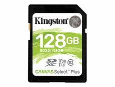 KINGSTON 128GB SDHC CANVAS Plus Class10 UHS-I 100MB/s Read Flash Card