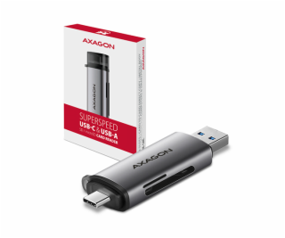 AXAGON CRE-SAC, USB3.2 Gen 1 Type-C + Type-A externí čteč...