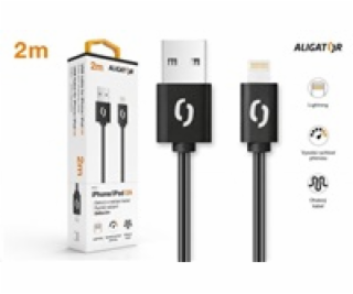 Aligator datový a nabíjecí kabel, konektor Lightning, 2A,...