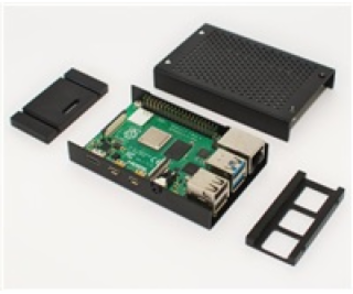 Kryt Raspberry case Alu pro Raspberry Pi 4 B, černá (Joy-it)