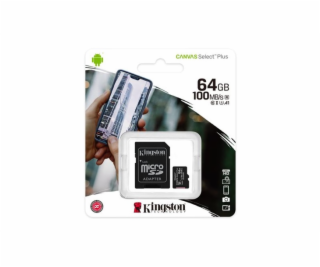 Kingston 64GB SDXC U1 V10 CL10 100MB/s