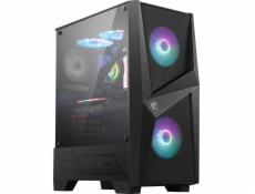 MSI MAG FORGE 100M Mid Tower Gaming Computer Case  Black  2x 120mm RGB PWM Fan  1x 120mm Fan  1-6 RGB Hub  Tempered Glass Panel  ATX  mATX  mini-ITX 