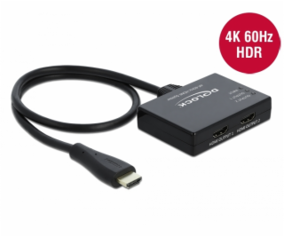 Delock HDMI Splitter 1 x HDMI in > 2 x HDMI out 4K 60 Hz